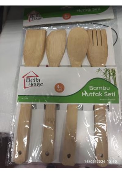 Bella House Bambu Mutfa Seti 4 Lü Açık kahverengi