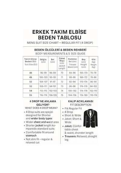 Rkek Takım Elbise 4 Drop Poliviskon Kumaş, Kısa Ve Şişman Erkekler İçin Rahat Kalıp Siyah