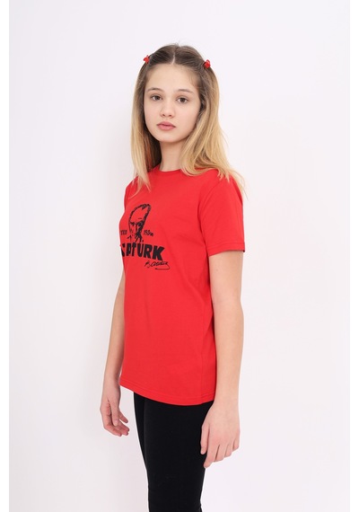 Toontoy Kids Toontoy Unisex Çocuk Baskılı Tişört Kırmızı