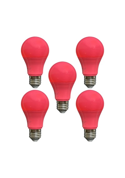 5 Adet Osaka 10w Pembe Işık E27 Duylu Kalın Duy Led Ampul