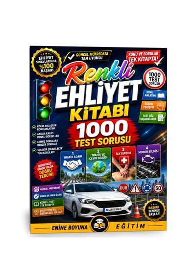 Renkli Ehliyet Kitabı 1000 Test Sorusu