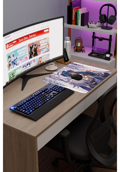 Kaeya Genshin Impact Anime Oyuncu V3 - 48x40 Xl Gaming Mouse Pad Fare Altlığı