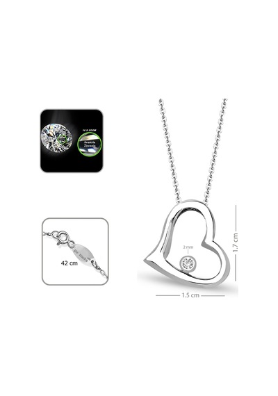 Kuyumcudukkani Zirconia Taşlı"kalp Figürlü"kolye - 32111-w-w Beyaz