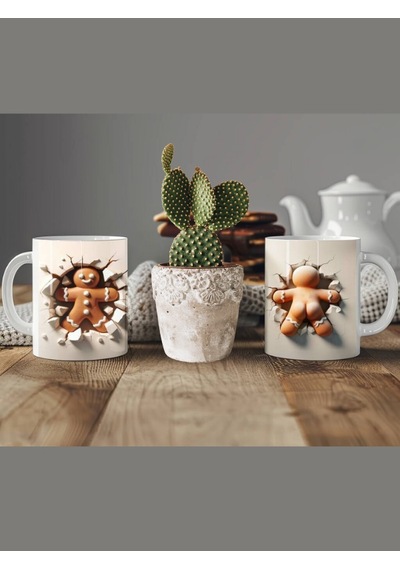 Deepcraft Eğlenceli Kurabiye Kupa Yılbaşı,sevgililer Günü, Hediyelik Kupa 300ml Beyaz