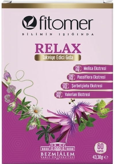 Fitomer Relax Valerian Passiflora Melisa Ekstreleri İçeren Takviye Edici Gıda 60 Kapsül