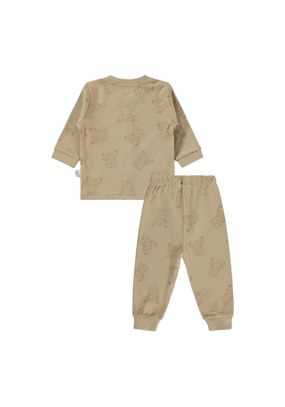 Civil Baby Ayıcık Baskılı 6-18 Ay Pijama Takımı - Kahve