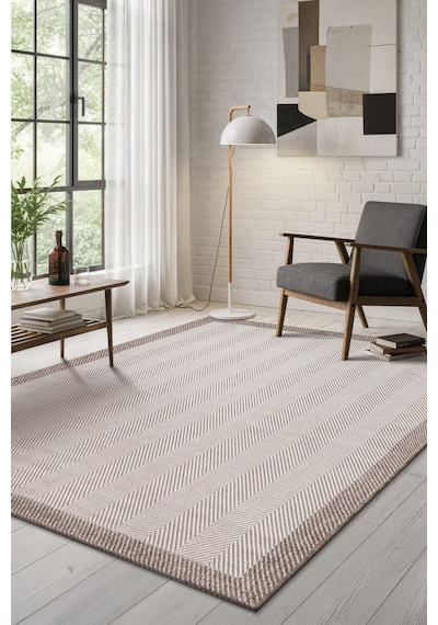 Elit Premium Sisal Jut Halı 1405 Hav Ve Toz Yapmaz Bordürlü Halı Krem-bej Krem - Bej