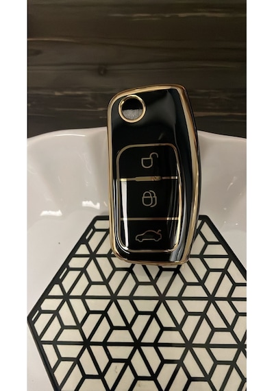 Ford Focus Uyumlu,fiesta,mondeo,cmax,courier Nano Yüksek Kalite Kumanda Kılıfı 3 Buton Siyah