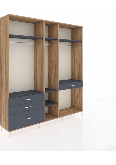 Hyperion Dolap 7 Raflı 4 Çekmeceli 3 Askılı 220x44x243 Çam-antrasit/antrasit Çok Renkli Hyperion Dolap 7 Raflı 4 Çekmeceli 3 Askılı 220x44x243 Çam-antrasit/antrasit Çok Renkli