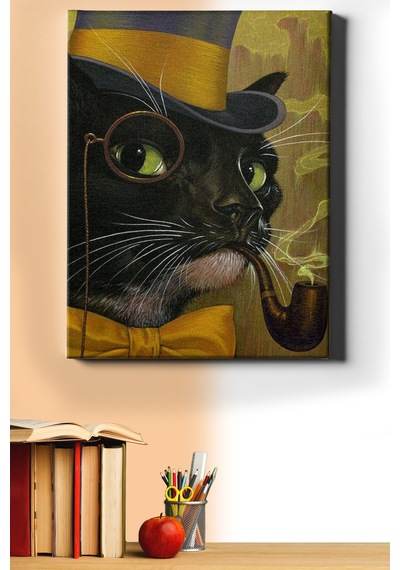 Webstyle Sayılarla Boyama Seti Kasnaklı Gözlüklü Kedi 60 X 75 Cm