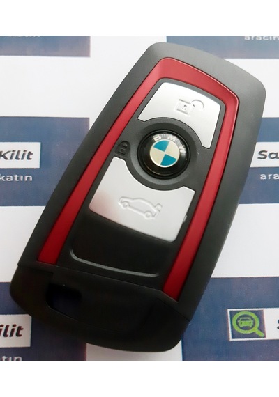 Bmw Cas4 Kırmızı Smart Kumanda Kabı Anahtar Kabı 3 Butonlu