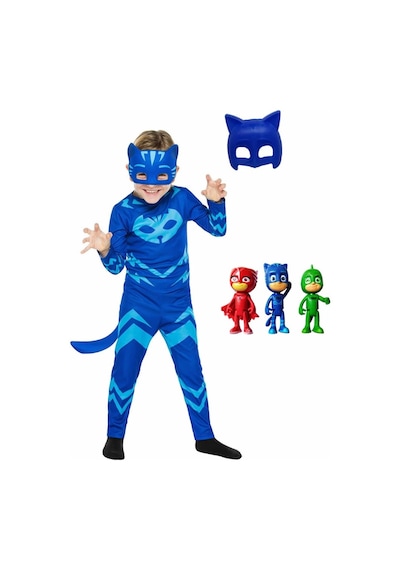 Sedirli Pj Mask Pija Maskeliler 3'Lü Mini Figür Oyuncak Ve Catboy Çocuk Kostüm