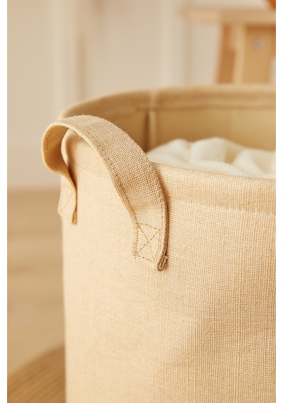 Ocean Home Textile Çocuk Odası Sevimli Aslan Jüt Keten Kumaş Oyuncak Sepeti 33 x 40 cm