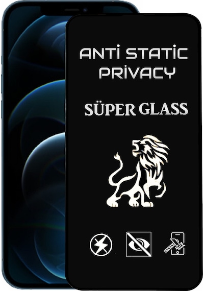Apple Uyumlu   iPhone 12 Pro Max Tam Kaplayan Anti Statik Hayalet Süper Cam Ekran Koruyucu