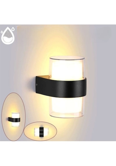 10 Watt Günışığı Ledli Dış Mekan, Bahçe, Balkon, Teras, Kamelya, Veranda Apliği, Dekoratif Led Aplik Siyah