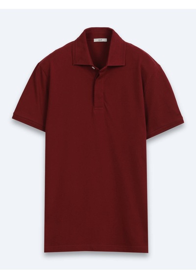 Kip Bordo Düz %100 Pamuk T-shirt