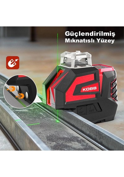 Kobb Kbl32g Profesyonel Li-ion Yatay 360 Ve Dikey Otomatik Hizalamalı Yeşil Nokta Şakül Ve Yeşil Ça
