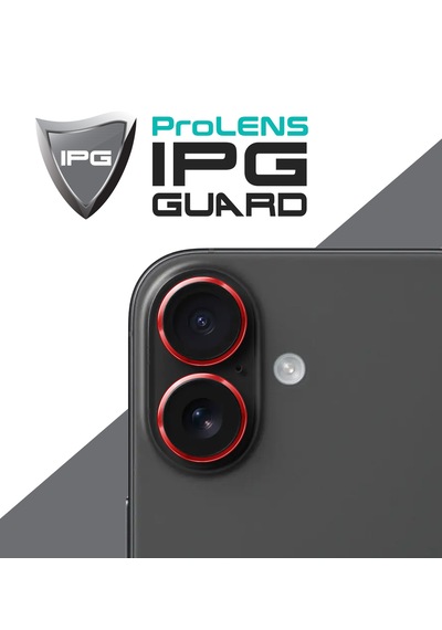 Apple Uyumlu iPhone 16 / 16 Plus İçin Ipg Kamera Lens Koruyucu - Kırmızı