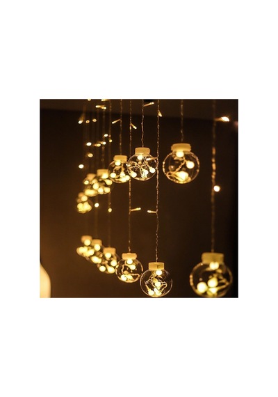 Robeve Işıklı Yılbaşı Top Led Led Işık Saçak Led Top Dekoratif Yılbaşı Led 2.5 Metre 138 Led 8 Fonksiyonlu 8 Modlu Led Işık Günışığı Perde Led Gün Işığı