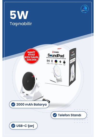 Bluetooth Hoparlör Taşınabilir Soundpad 5w 2000mah Telefon Standl