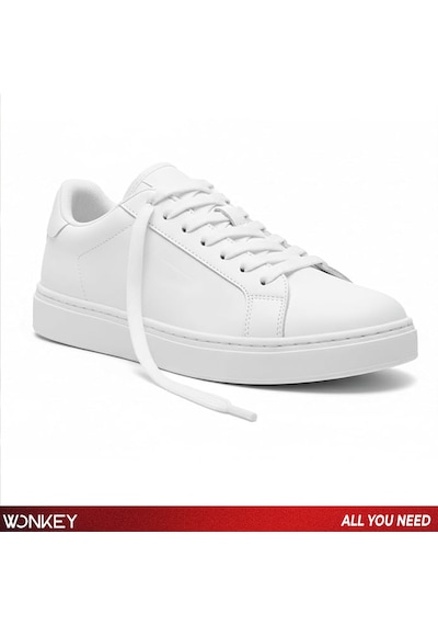 Wonkey Yassı Sneakers Spor Ayakkabı Bağcığı , Düz Bağcık , Yüksek Kaliteli Bağ, Spor Ayakkabılar İçin Premium Pamuk Bağı, Kaliteli Bağcık 1 Çift Beyaz
