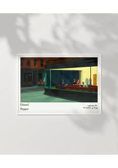Çerçevesiz Poster Edward Hopper Nighthawks