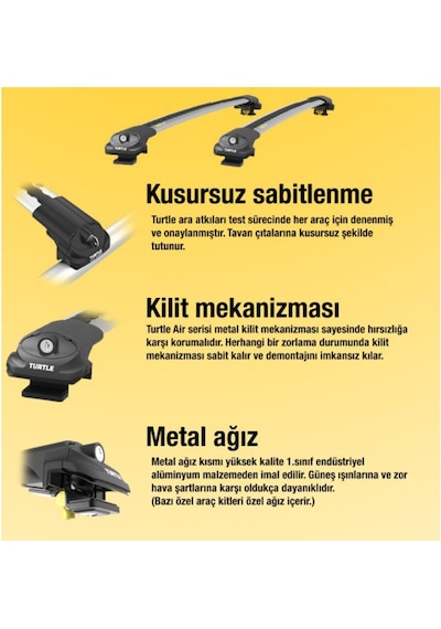 Volkswagen Caddy Turtle Air V1 Black Tavan Ara Atkı Seti
