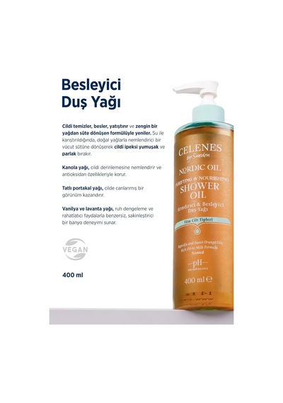 Celenes By Sweden Nordic Oil Duş Yağı Tüm Cilt Tipleri İçin Besleyici 285 ML