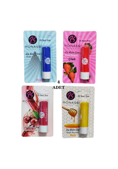 Rs Ronassi Dudak Koruyucu Ve Parlatıcısı Fresh Çilek Vişne Ve Ballı 4 Lü Set 001 Blush Blaze