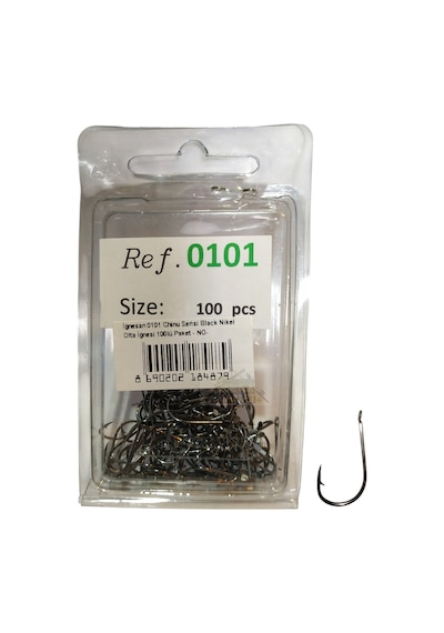 İğnesan 0101 Chinu Serisi Black Nikel Olta İğnesi 100lü Paket - No-1 No:1