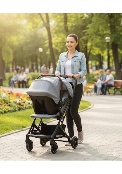 Tommybaby Quantum Kabin Travel Bebek Arabası Kabin Boy Bebek Arabası Pedli Katlanabilir Yağmurluk Hediye