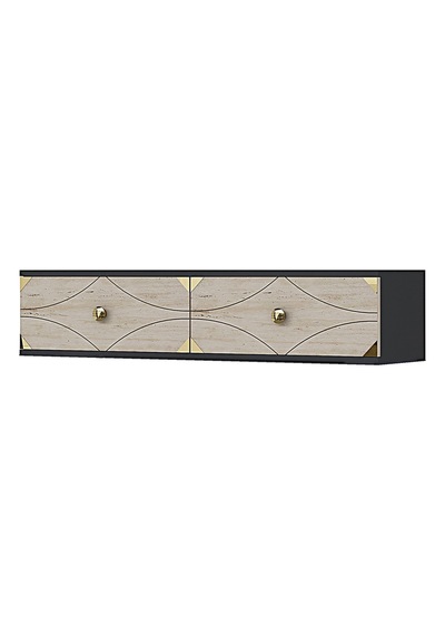 Tda1297atg - Alfa120 Duvara Montaj Tv Stand, Tv Rafı, Tv Sehpası Antrasit - Traverten - Gold 120cm Tda1297atg - Alfa120 Duvara Montaj Tv Stand, Tv Rafı, Tv Sehpası Antrasit - Traverten - Gold 120cm