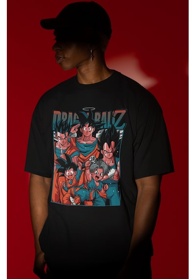 Tasarım Son Goku Dragon Ball Anime Karakter Ön Baskılı Unisex Ove Siyah