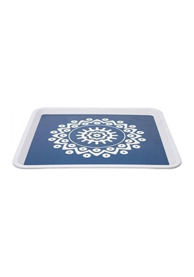 Zuccii Home Alaçatı Tepsi - Mavi - 32,5x32,5 Cm Çok Renkli