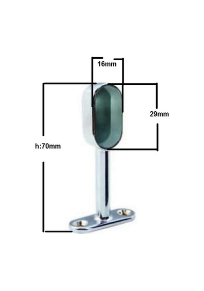 Ayaklı Flanş Oval Kapalı Krom 15X29