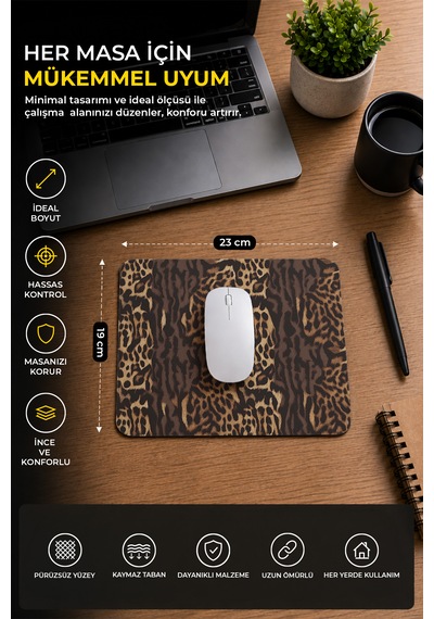 Leopar Desenli Renkli Ergonomik Mouse Pad Kaymaz Taban Ev Ve Ofis Kullanımı Fare Altlığı Mousepad Çok Renkli