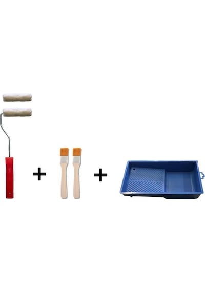 Kadife Rulo Fırça Seti 10cm Büyük Set