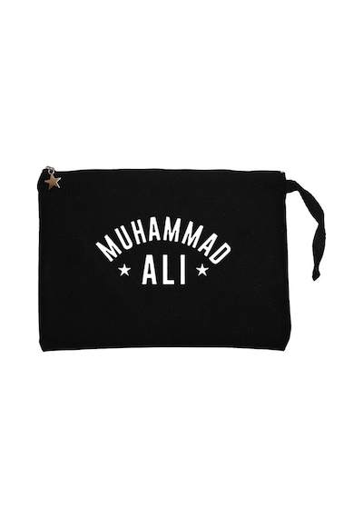 Muhammad Ali Text Siyah Clutch Astarlı Cüzdan / El Çantası Siyah