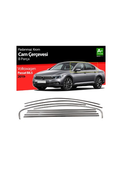Vw Passat B8-b8.5 Cam Çerçevesi Kromu 8 Parça P.çelik
