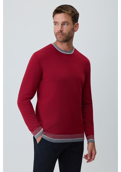 Morven Erkek Bordo Modal Bisiklet Yaka Triko Kazak 27kc017004750 Bordo