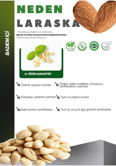 Badem İçi Soyulmuş Çiğ 100g - Blanched Almonds Raw 100 G