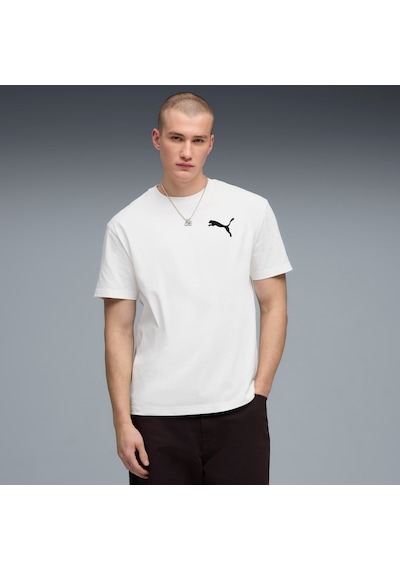 Puma Essentıals Elevated Cat Logo Erkek Geniş Kesim Tişört 634391 02 Beyaz
