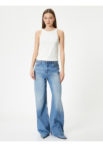 Koton Bisiklet Yaka Atlet Slim Fit Ekru 4sal30070ık Ekru