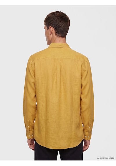 Lcw Vision Sarı Regular Fit %100 Keten Erkek Gömlek
