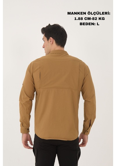 Camp Scoutland Camp376 Outdoor Tactical Rahat Ve Kullanışlı Su İticili Erkek Taktik Gömlek Hardal