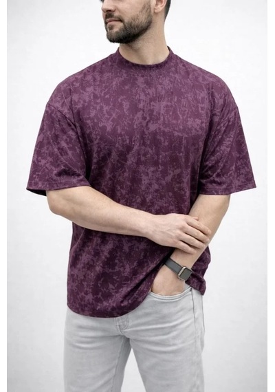 Modi Green Yumuşak Dokulu Erkek Bordo Premium Tişört Osy Yıkamalı Oversize T