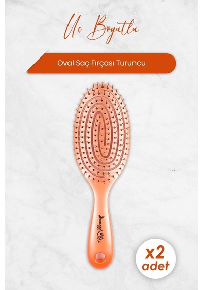 Nascita Professional Üç Boyutlu Oval Saç Fırçası Turuncu X 2 Adet 0