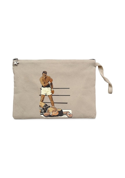 Muhammed Ali Winning Fighter Krem Clutch Cüzdan / El Çantası Krem