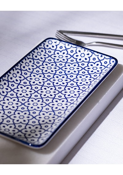 Madame Coco Reve Bleu Lucida Dikdörtgen Tabak - 22 Cm - Mavi/beyaz 8684427225707 Çok Renkli