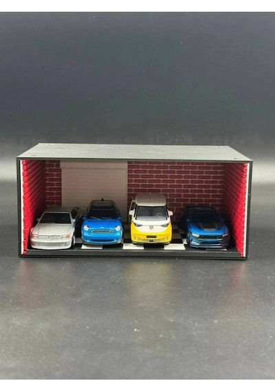 1:64 Ölçek Diecast Araba Garajı Damalı
